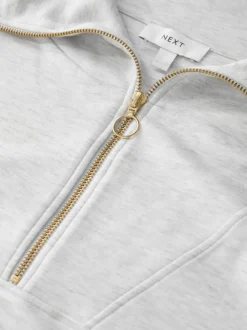 Hoody's En Sweatshirts*Next - Half Zip Jersey Sweatshirt Grijs gemêleerd