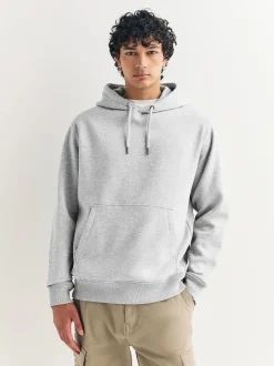 Sweaters En Hoody´S|Sweaters En Hoody´S|Next Grijs gemêleerd - Normale Pasvorm - Zwaargewicht Cotton Rich Jersey Hoodie