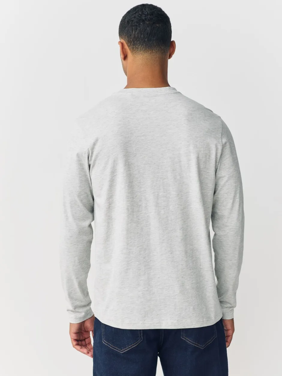 T-Shirts En Hemden*Next Grijs gemêleerd - Normale Pasvorm - T-shirt met lange mouwen en ronde hals
