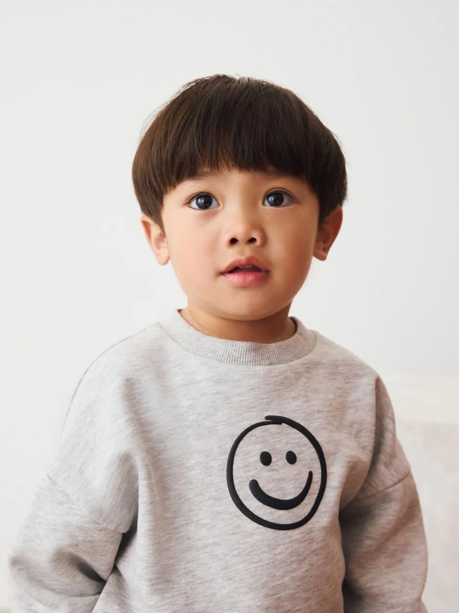 Sets En Combisets|Truien En Breisels|Next - Printed Crew Neck Sweat Top & Joggers Set (3mths-7yrs) Grijs gemêleerd