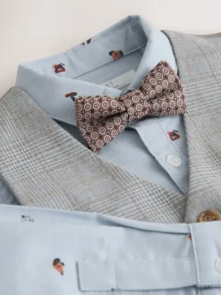 Kostuums En Herenvesten*Next Grijs geruit - Waistcoat Shirt and Bow Tie Set (3mths-9yrs)