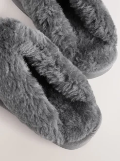 Pantoffels|Alle Nacht- En Loungekleding|Next Grijs Hamish - Suède pantoffelmuiltjes
