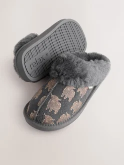 Pantoffels|Alle Nacht- En Loungekleding|Next Grijs Hamish - Suède pantoffelmuiltjes