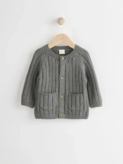 Truien En Breisels*Next Grijs mannetje - 100% katoenen vest (0mnd -2jr)