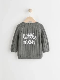 Truien En Breisels*Next Grijs mannetje - 100% katoenen vest (0mnd -2jr)