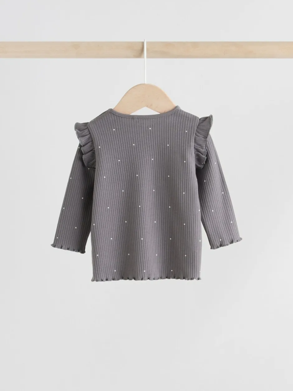 Tops|Sets En Combisets*Next - Babyset van top met Lange mouwen en Leggings met Bodywarmer 3 -delig (0mnd -2jr) Grijs met bloemen