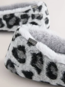 Pantoffels*Next - Ballerina Flat Slippers Grijs met dierenprint