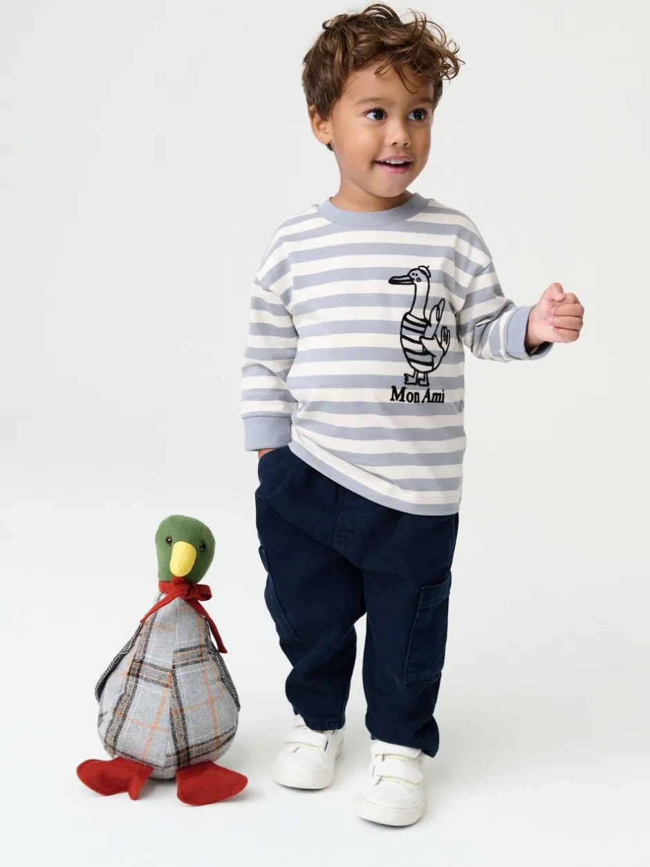 T-Shirts|Tops*Next Grijs met eendjes - T-shirt met lange mouwen en print op de rug (3mnd -8jr)