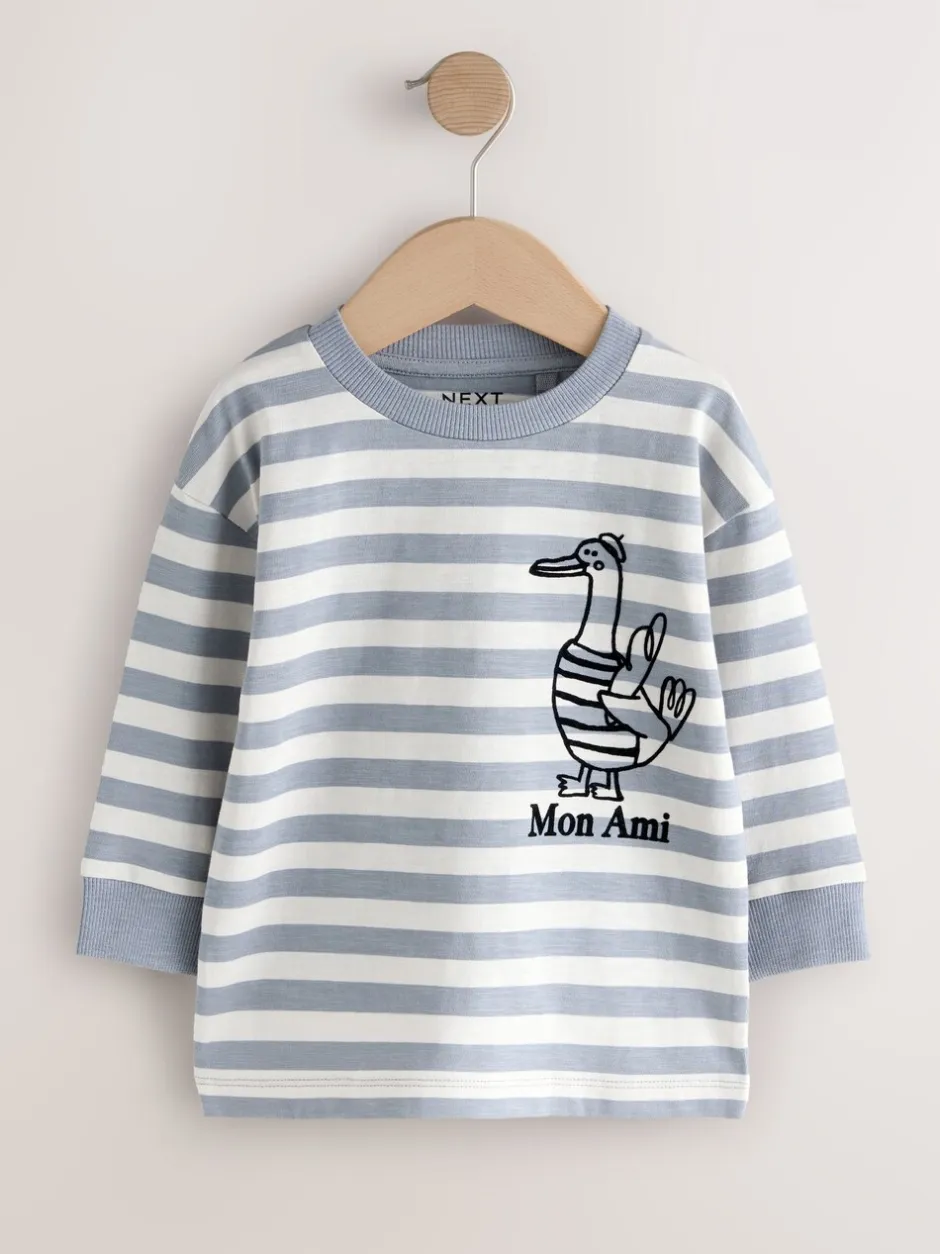 T-Shirts|Tops*Next Grijs met eendjes - T-shirt met lange mouwen en print op de rug (3mnd -8jr)