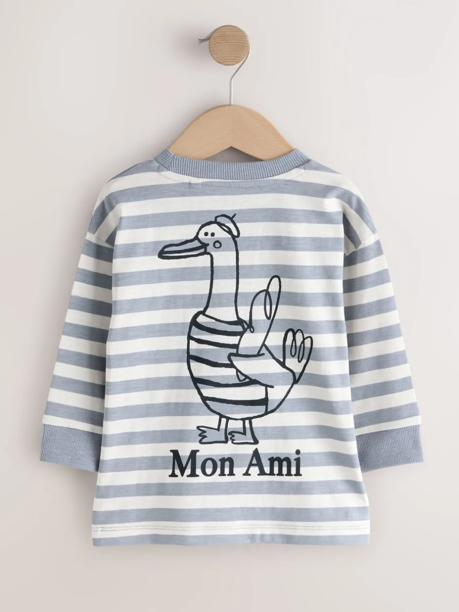 T-Shirts|Tops*Next Grijs met eendjes - T-shirt met lange mouwen en print op de rug (3mnd -8jr)