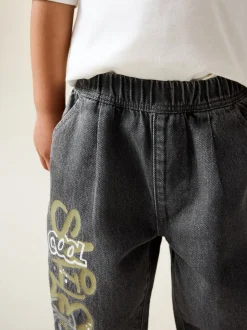 Jeans En Joggingbroeken|Jeans|Next - Barrel jeans (3mnd -7jr) Grijs met graffiti