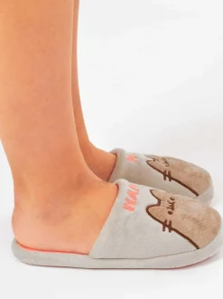 Pantoffels|Vanilla Underground Grijs met Pusheen-kat - winterpantoffels voor volwassenen