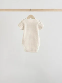 Rompertjes En Hemdjes|Rompertjes En Hemdjes*Next Grijs met zebraprint - Baby Bodysuits met Korte mouwen 100% katoen 5 verpakking