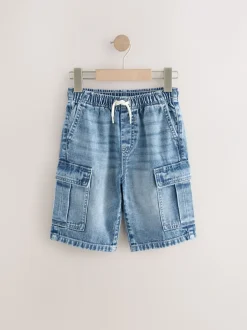 Shorts|Next Grijs/Blauw - Verpakking van 2 cargoshorts van 100% katoenen denim (3-16jr)