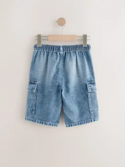 Shorts|Next Grijs/Blauw - Verpakking van 2 cargoshorts van 100% katoenen denim (3-16jr)