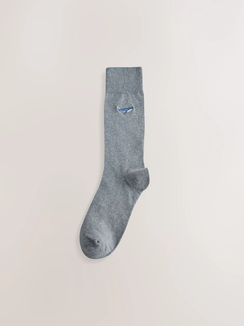 Sokken|Sokken*Next - 8 Sokken met borduursel Grijs/blauw gedraaid Arctisch Animal