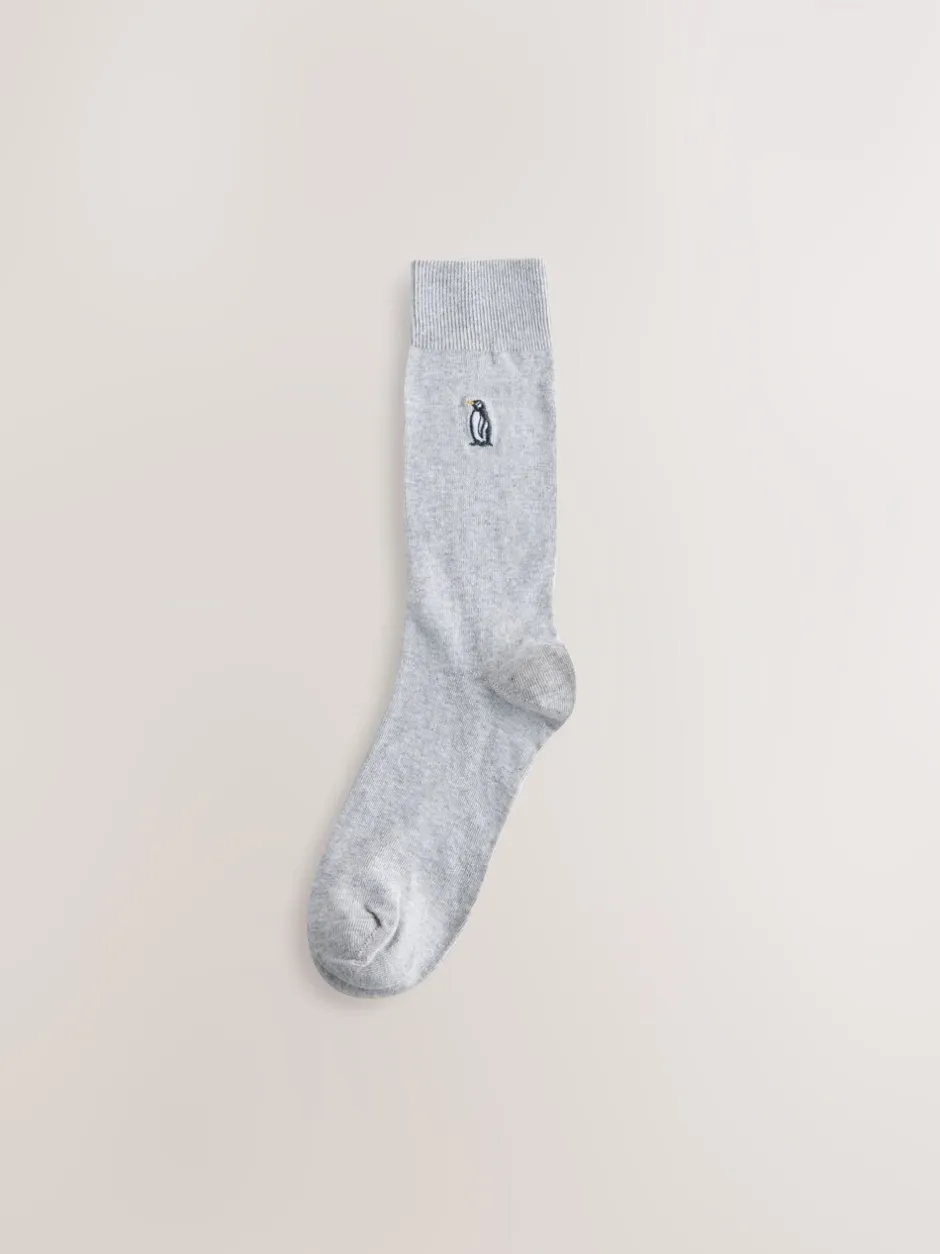 Sokken|Sokken*Next - 8 Sokken met borduursel Grijs/blauw gedraaid Arctisch Animal