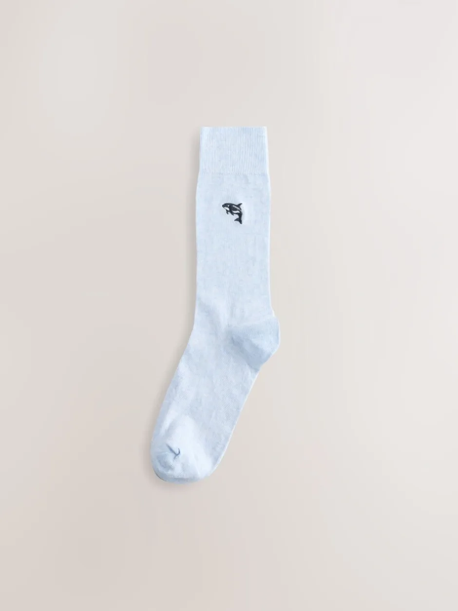 Sokken|Sokken*Next - 8 Sokken met borduursel Grijs/blauw gedraaid Arctisch Animal