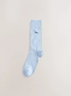 Sokken|Sokken*Next - 8 Sokken met borduursel Grijs/blauw gedraaid Arctisch Animal
