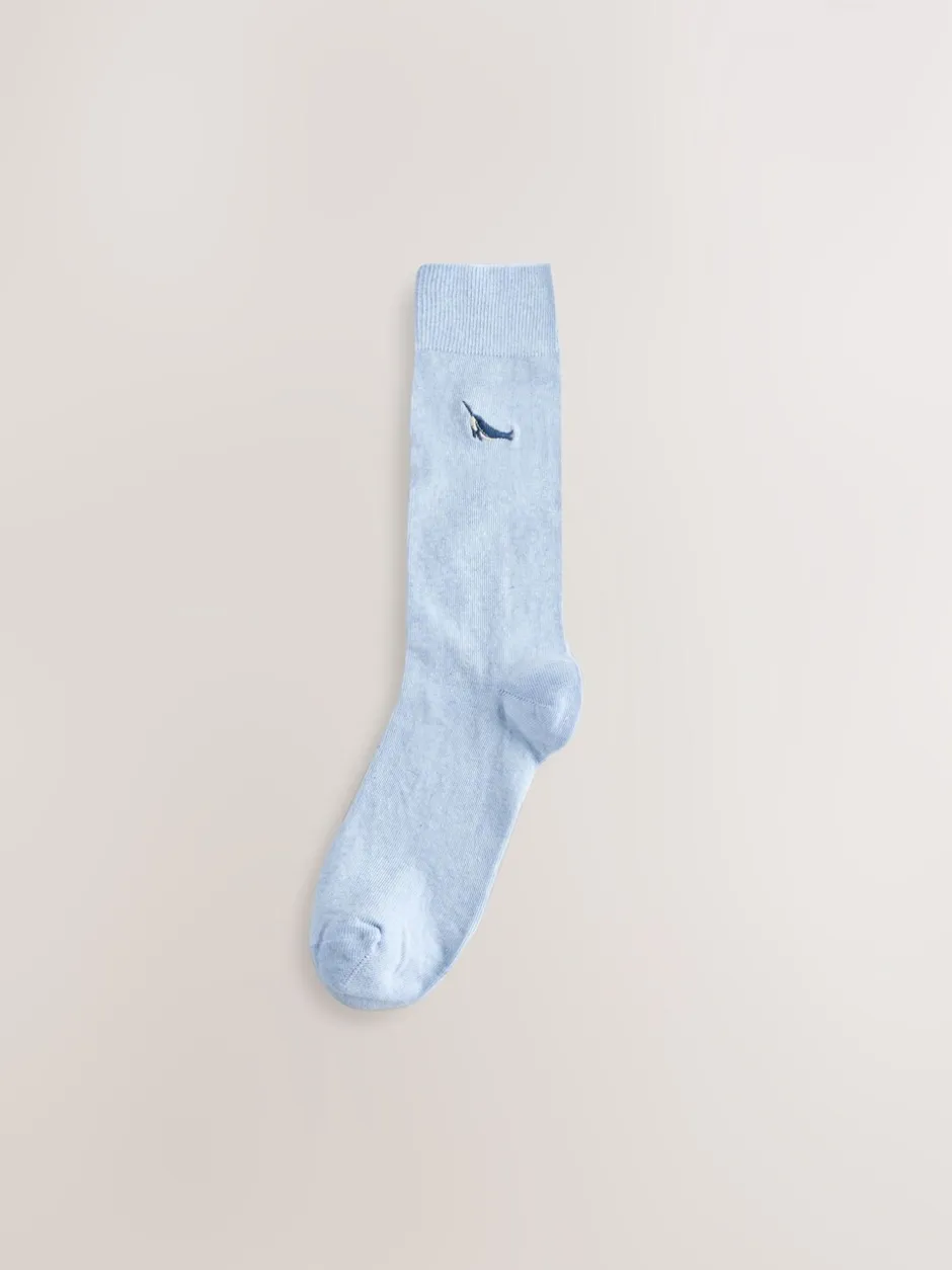 Sokken|Sokken*Next - 8 Sokken met borduursel Grijs/blauw gedraaid Arctisch Animal