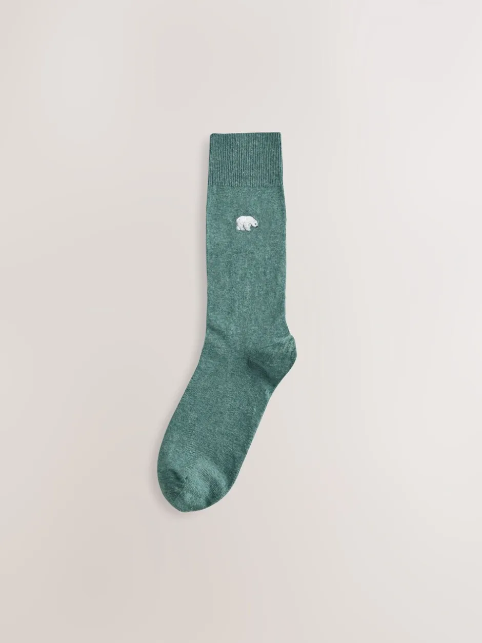 Sokken|Sokken*Next - 8 Sokken met borduursel Grijs/blauw gedraaid Arctisch Animal