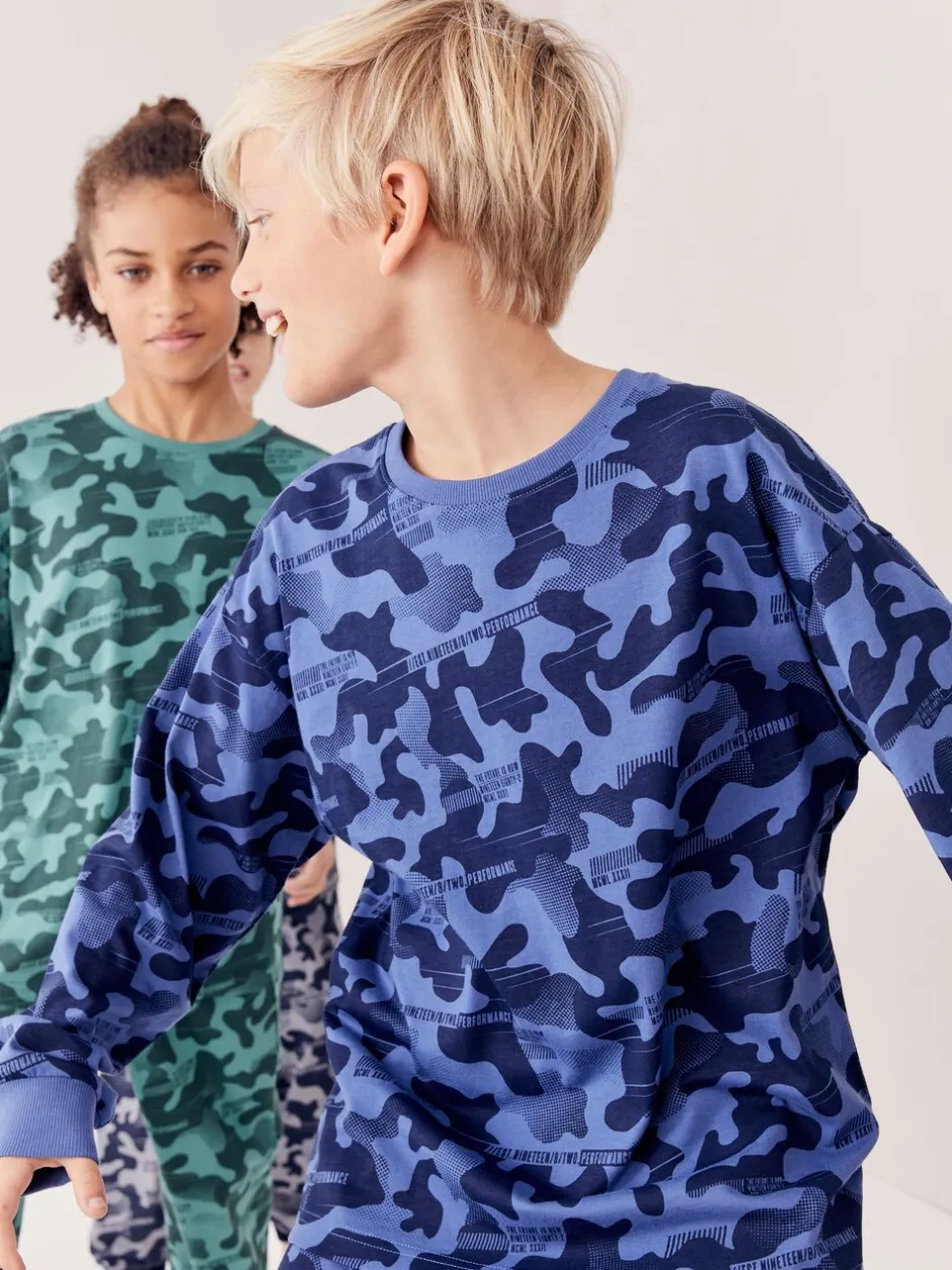 Pyjama's|Nachtkleding En Pyjama's|Next Grijs/blauw/groen camouflage - Verpakking van 3 pyjama's met lange mouwen (3-16 jr)
