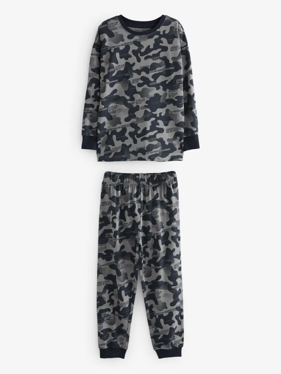 Pyjama's|Nachtkleding En Pyjama's|Next Grijs/blauw/groen camouflage - Verpakking van 3 pyjama's met lange mouwen (3-16 jr)