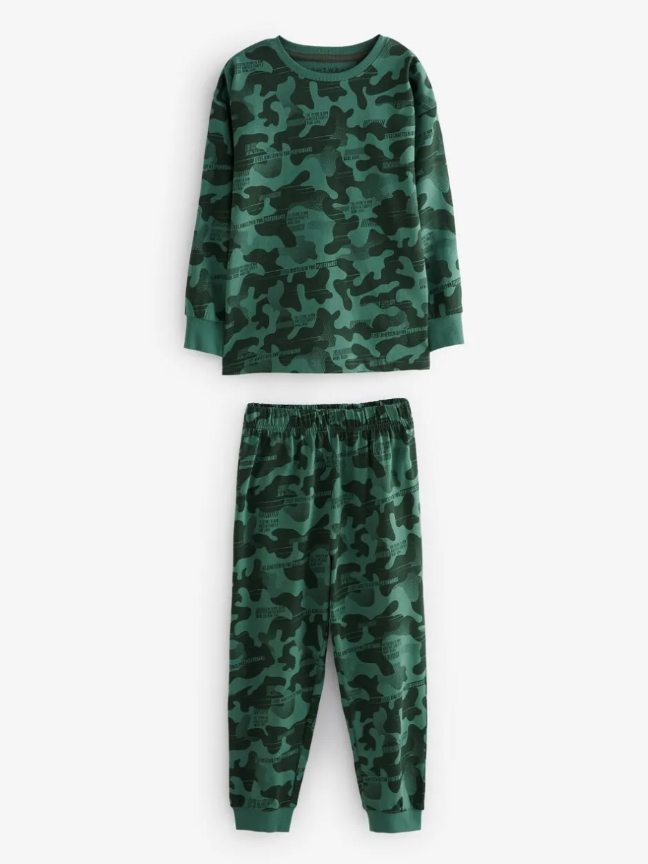 Pyjama's|Nachtkleding En Pyjama's|Next Grijs/blauw/groen camouflage - Verpakking van 3 pyjama's met lange mouwen (3-16 jr)