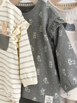 Tops|Sets En Outfits|Next Grijs/crème met figuurtjes - 6 -delige set van top met lange mouwen en leggings (0mnd -3jr)