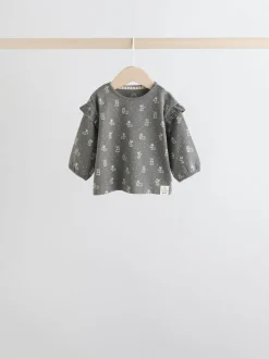 Tops|Sets En Outfits|Next Grijs/crème met figuurtjes - 6 -delige set van top met lange mouwen en leggings (0mnd -3jr)