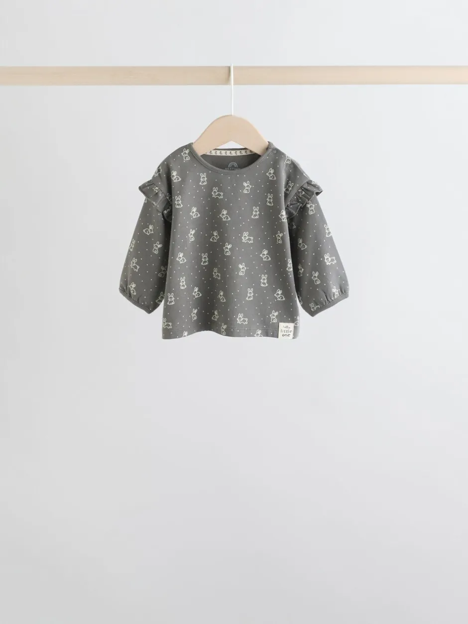 Tops|Sets En Outfits|Next Grijs/crème met figuurtjes - 6 -delige set van top met lange mouwen en leggings (0mnd -3jr)