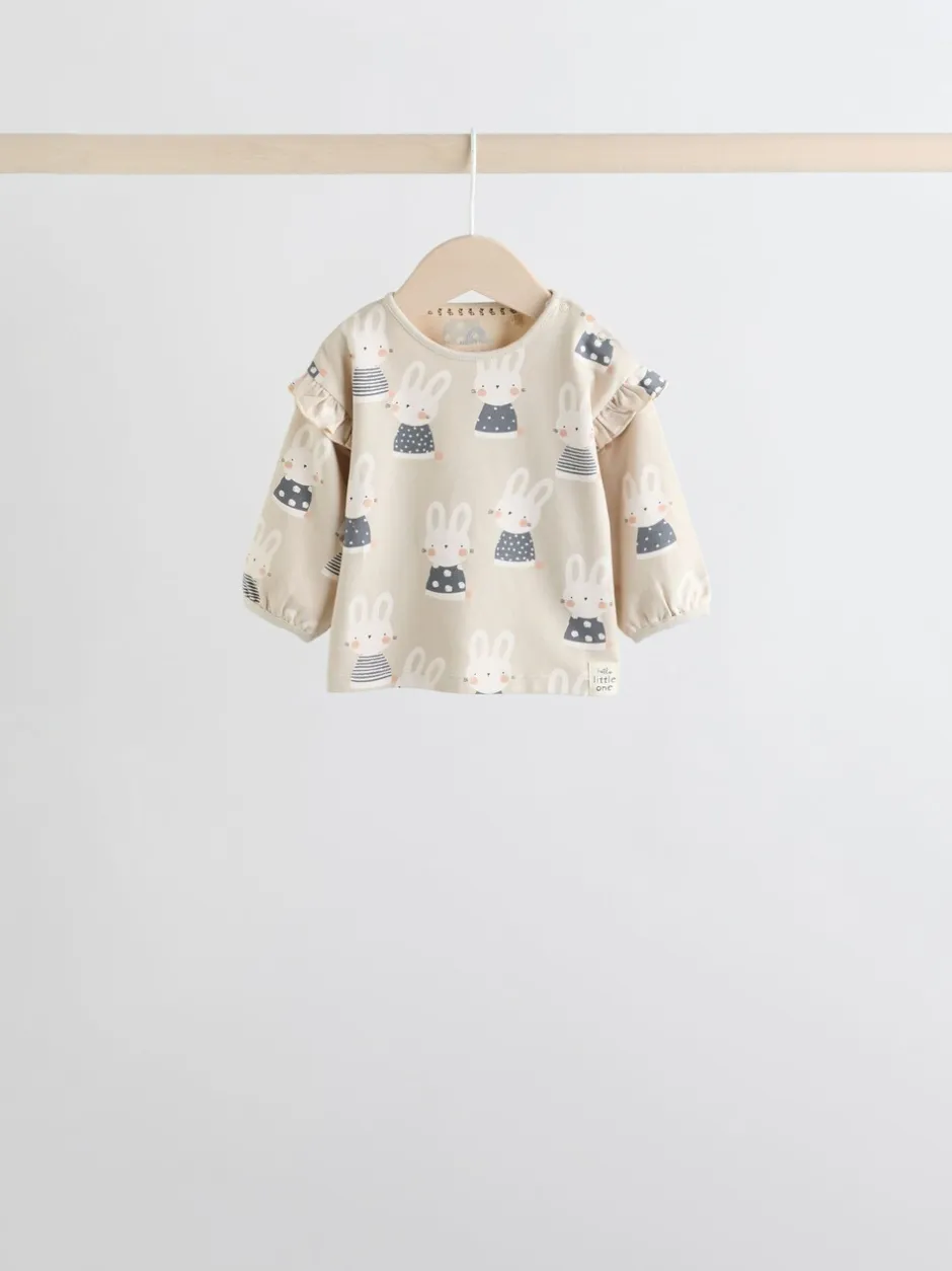 Tops|Sets En Outfits|Next Grijs/crème met figuurtjes - 6 -delige set van top met lange mouwen en leggings (0mnd -3jr)