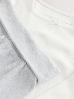 Nachtkleding En Pyjama's|Pyjama's|Next - Soft Folded Waistband Pyjamas (3-16yrs) Grijs/ecru