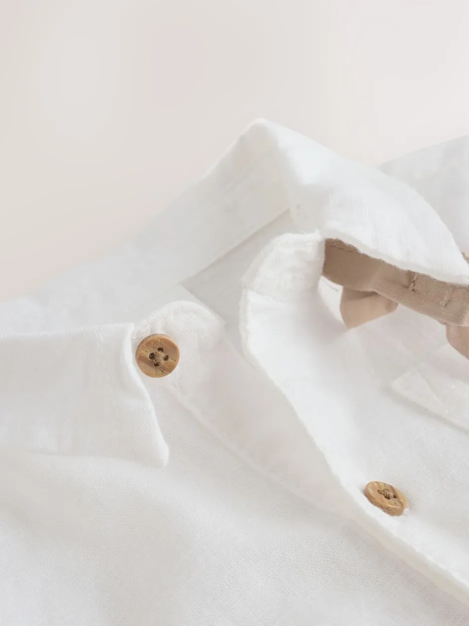 Sets En Combisets|Gelegenheidskleding|Next Grijs-groen - 3 -delige babyset van overhemd, broek en bretels (0mnd-2jr)