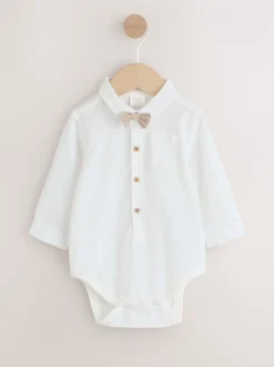 Sets En Combisets|Gelegenheidskleding|Next Grijs-groen - 3 -delige babyset van overhemd, broek en bretels (0mnd-2jr)