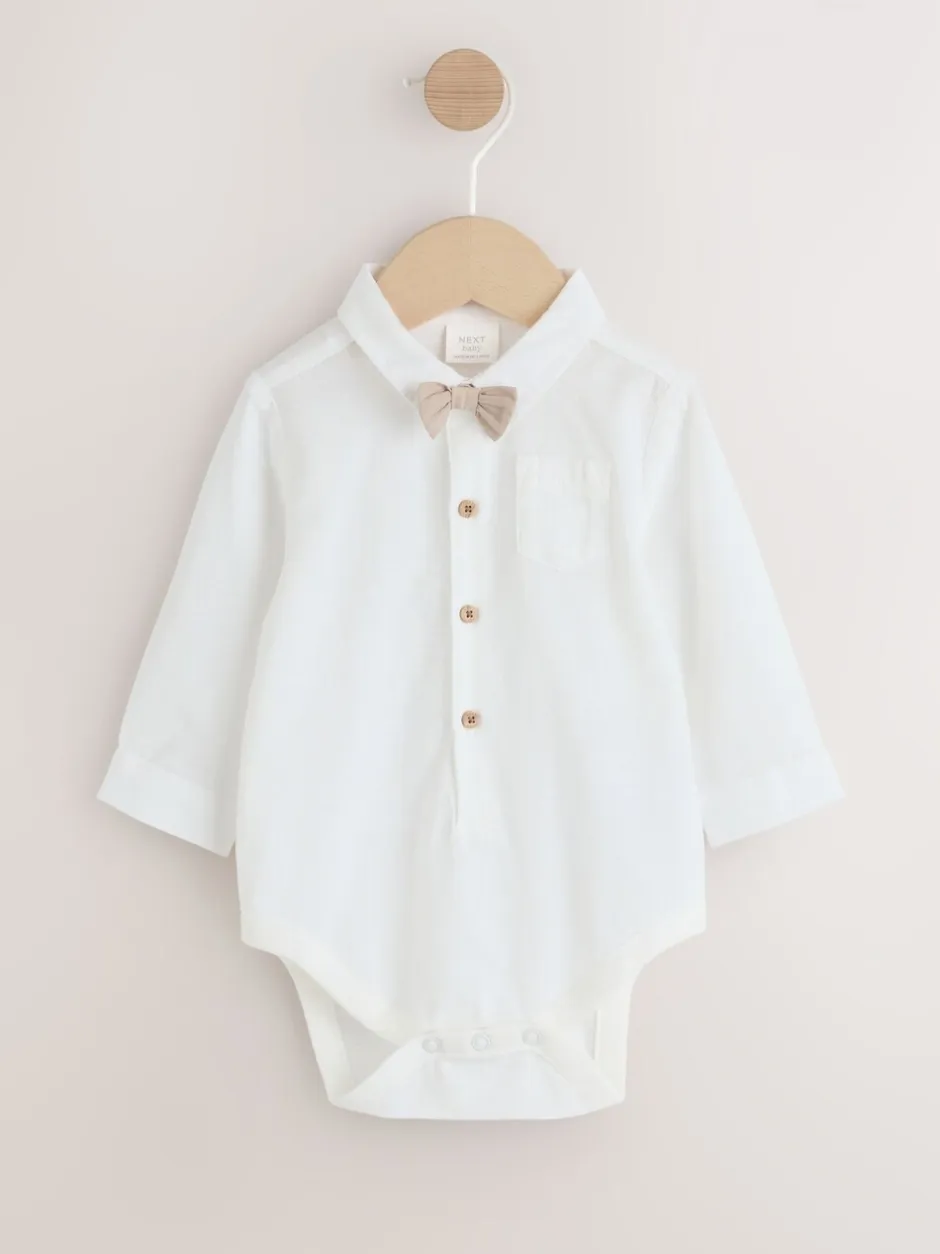 Sets En Combisets|Gelegenheidskleding|Next Grijs-groen - 3 -delige babyset van overhemd, broek en bretels (0mnd-2jr)