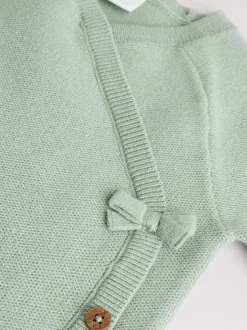 Sets En Outfits|Gebreide Kleding*Next - 2 -delige babyset met gebreide wikkelstrui en legging (0mnd-2jr) Grijs-groen