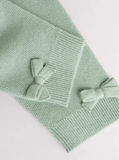 Sets En Outfits|Gebreide Kleding*Next - 2 -delige babyset met gebreide wikkelstrui en legging (0mnd-2jr) Grijs-groen