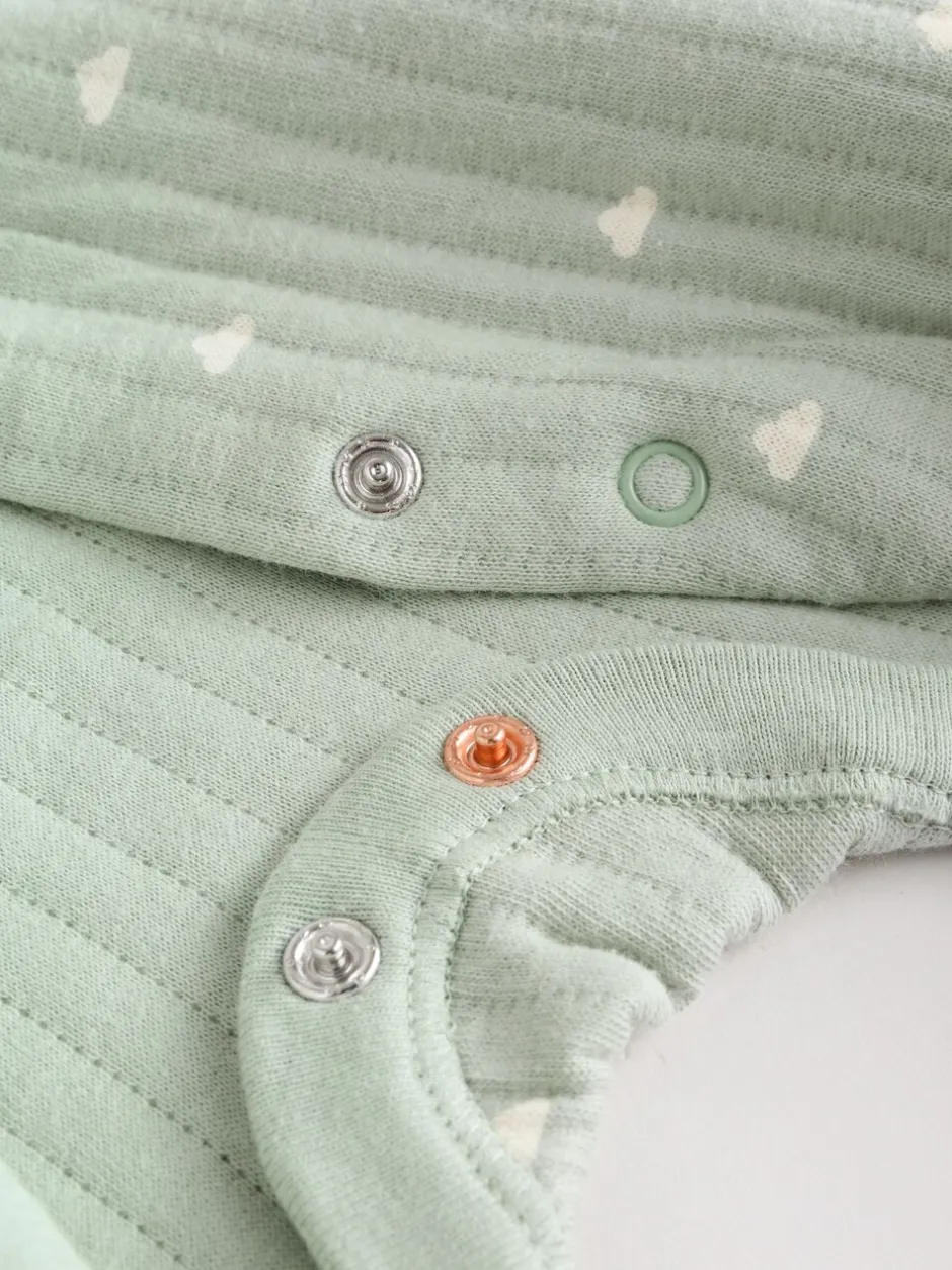 Babypakjes En Babypyjama's*Next - Baby Quilted Sleepsuits 2 Pack Grijs-groen