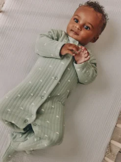 Babypakjes En Babypyjama's*Next - Baby Quilted Sleepsuits 2 Pack Grijs-groen
