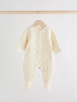 Babypakjes En Babypyjama's*Next - Baby Quilted Sleepsuits 2 Pack Grijs-groen