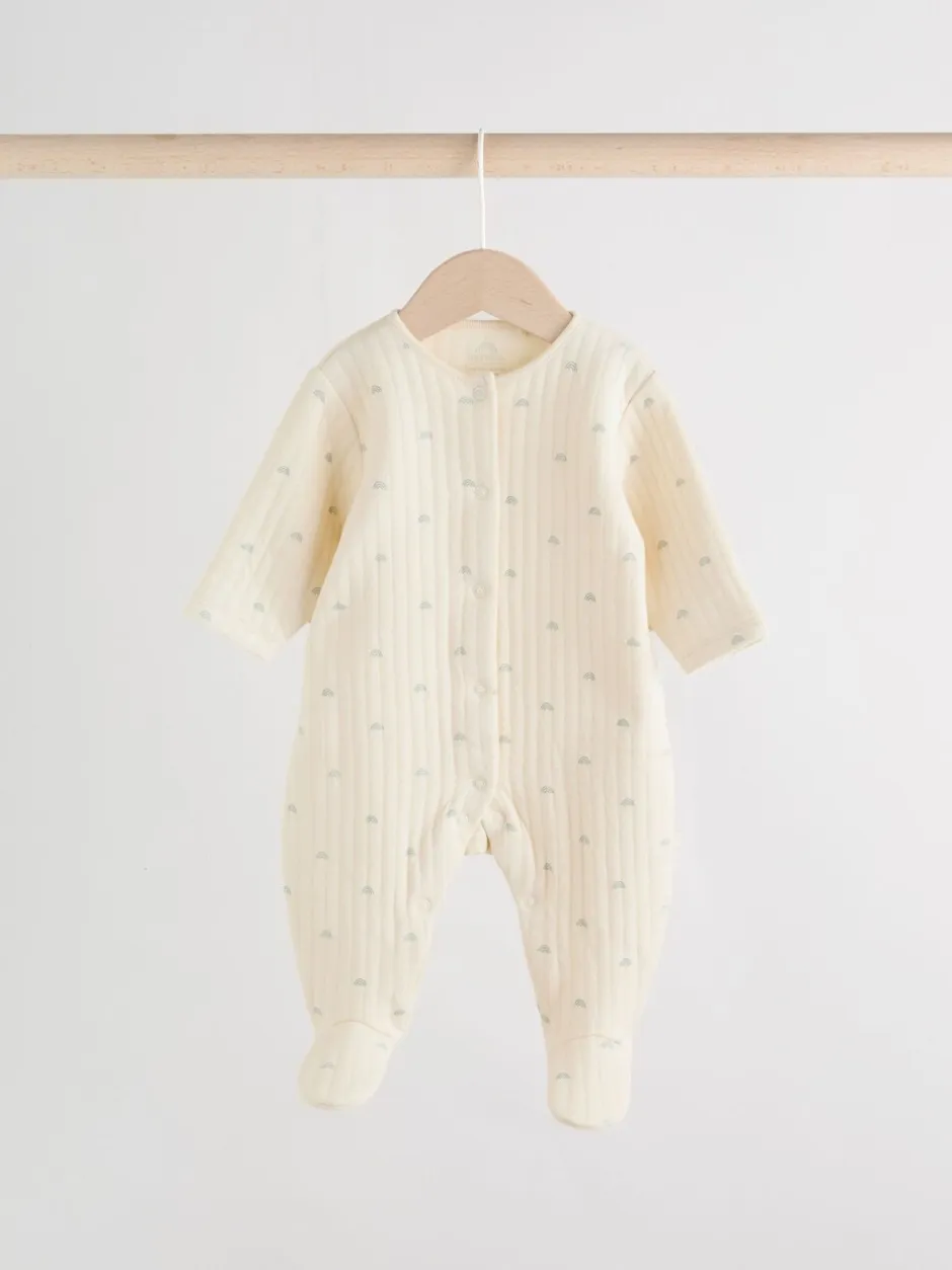 Babypakjes En Babypyjama's*Next - Baby Quilted Sleepsuits 2 Pack Grijs-groen