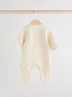 Babypakjes En Babypyjama's*Next - Baby Quilted Sleepsuits 2 Pack Grijs-groen