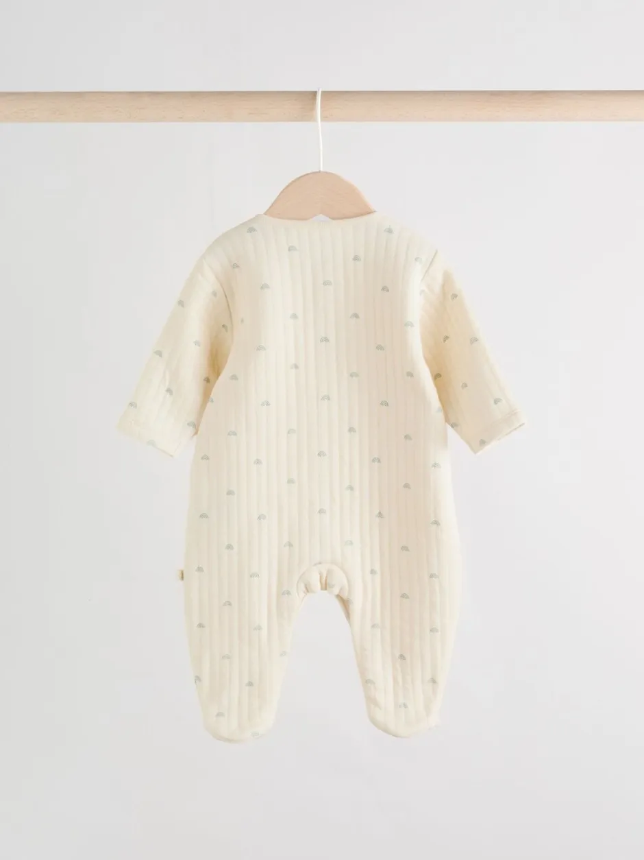 Babypakjes En Babypyjama's*Next - Baby Quilted Sleepsuits 2 Pack Grijs-groen
