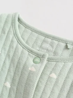 Babypakjes En Babypyjama's*Next - Baby Quilted Sleepsuits 2 Pack Grijs-groen