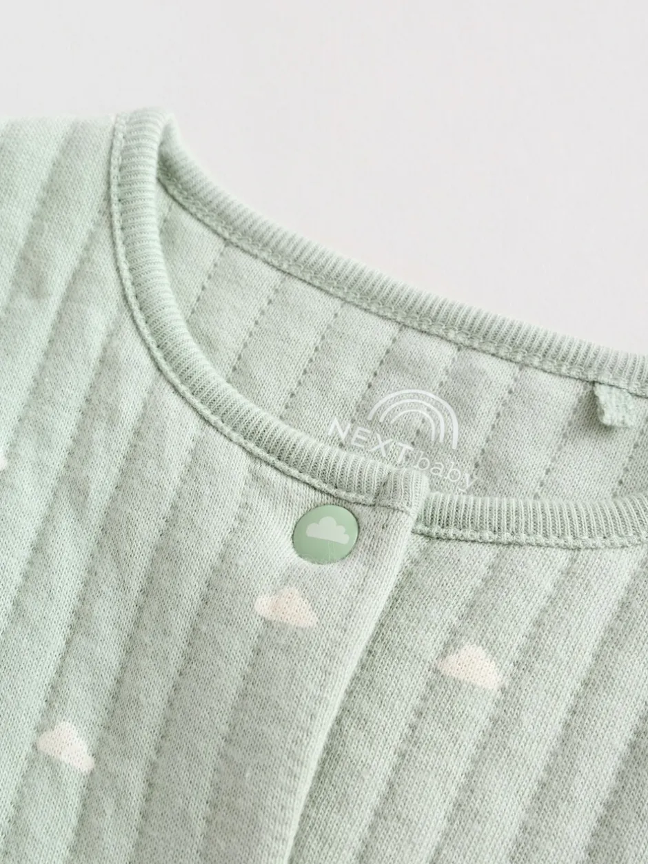 Babypakjes En Babypyjama's*Next - Baby Quilted Sleepsuits 2 Pack Grijs-groen