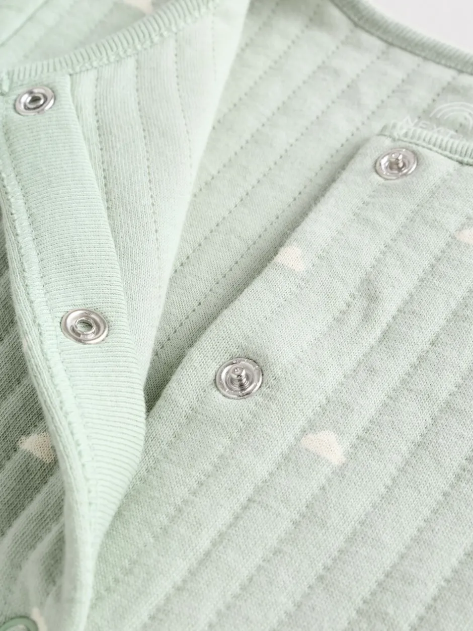 Babypakjes En Babypyjama's*Next - Baby Quilted Sleepsuits 2 Pack Grijs-groen
