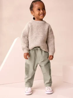 Broeken En Chino's*Next Grijs-groen - Broek met elastische taille en zijzakken (3mnd -7jr)