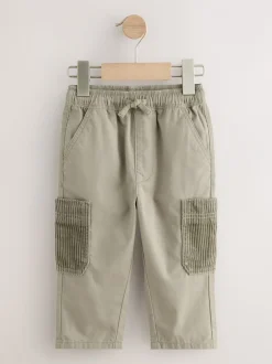 Broeken En Chino's*Next Grijs-groen - Broek met elastische taille en zijzakken (3mnd -7jr)