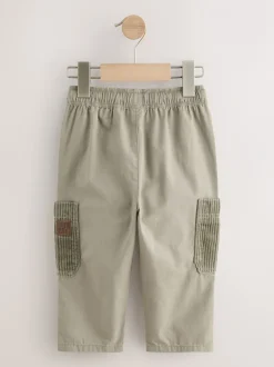 Broeken En Chino's*Next Grijs-groen - Broek met elastische taille en zijzakken (3mnd -7jr)